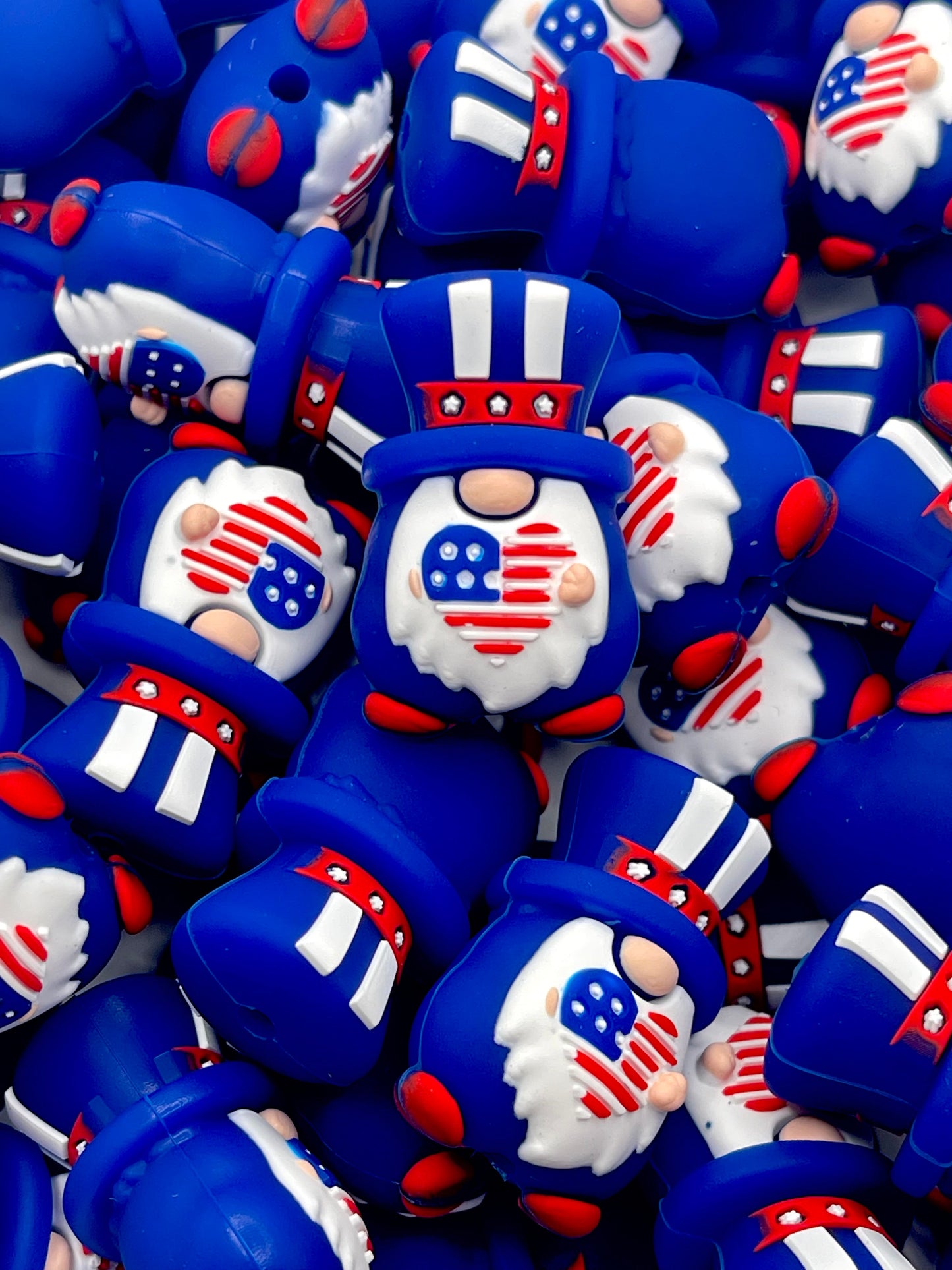 America Gnome 3D Silicone Focal Beads