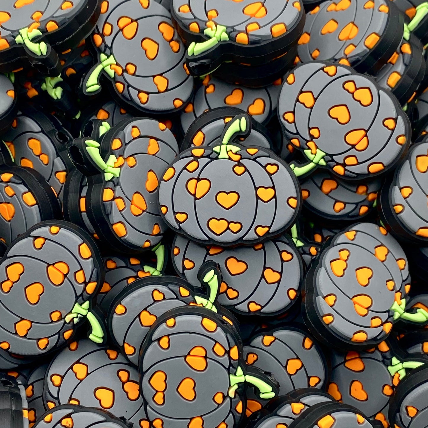 A Pumpkin A Day Keeps The Goblin Away PVC Focal Beads