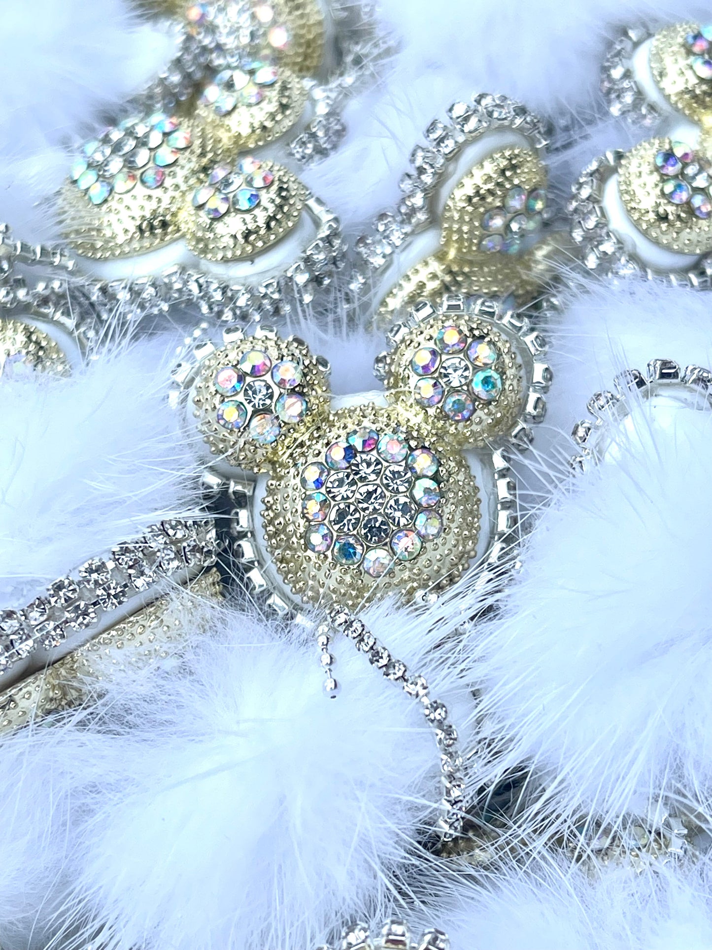 Mouse Head Rhinestone Fancy Beads