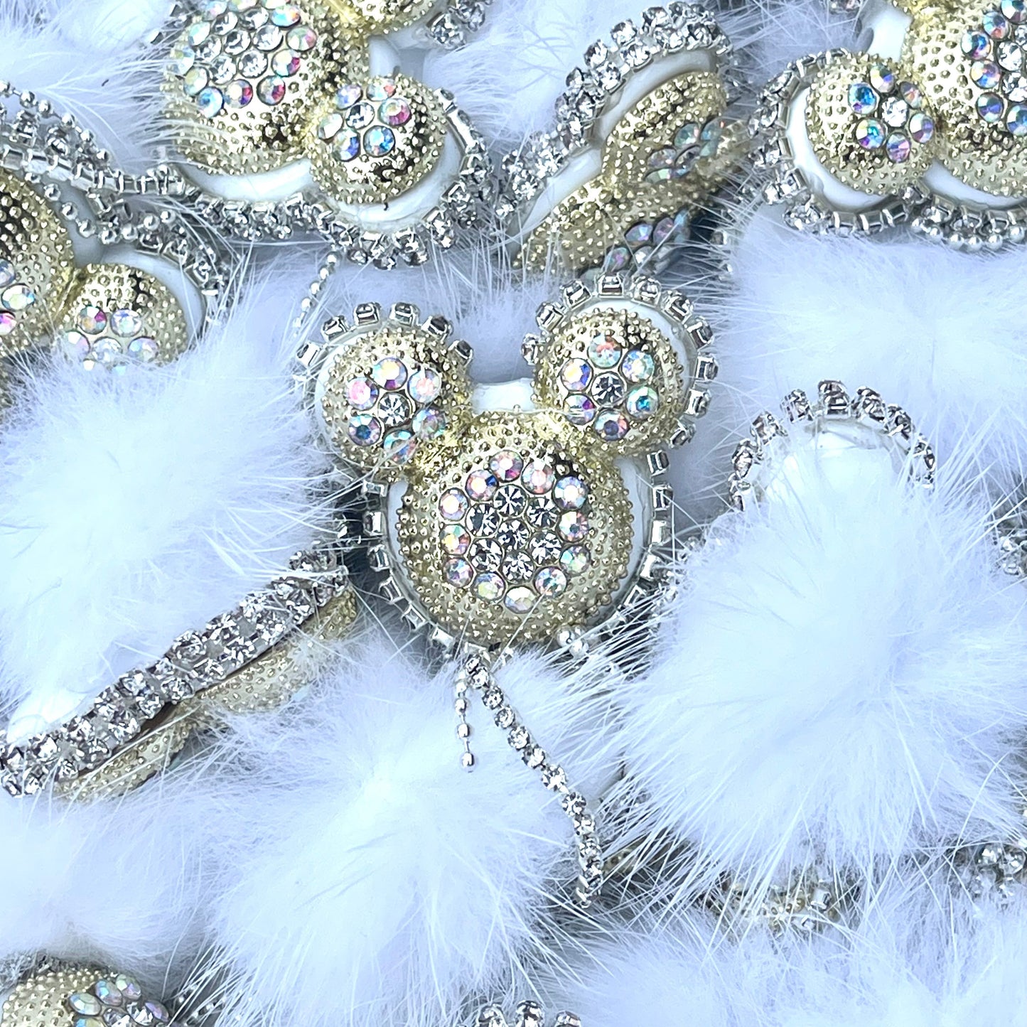 Mouse Head Rhinestone Fancy Beads