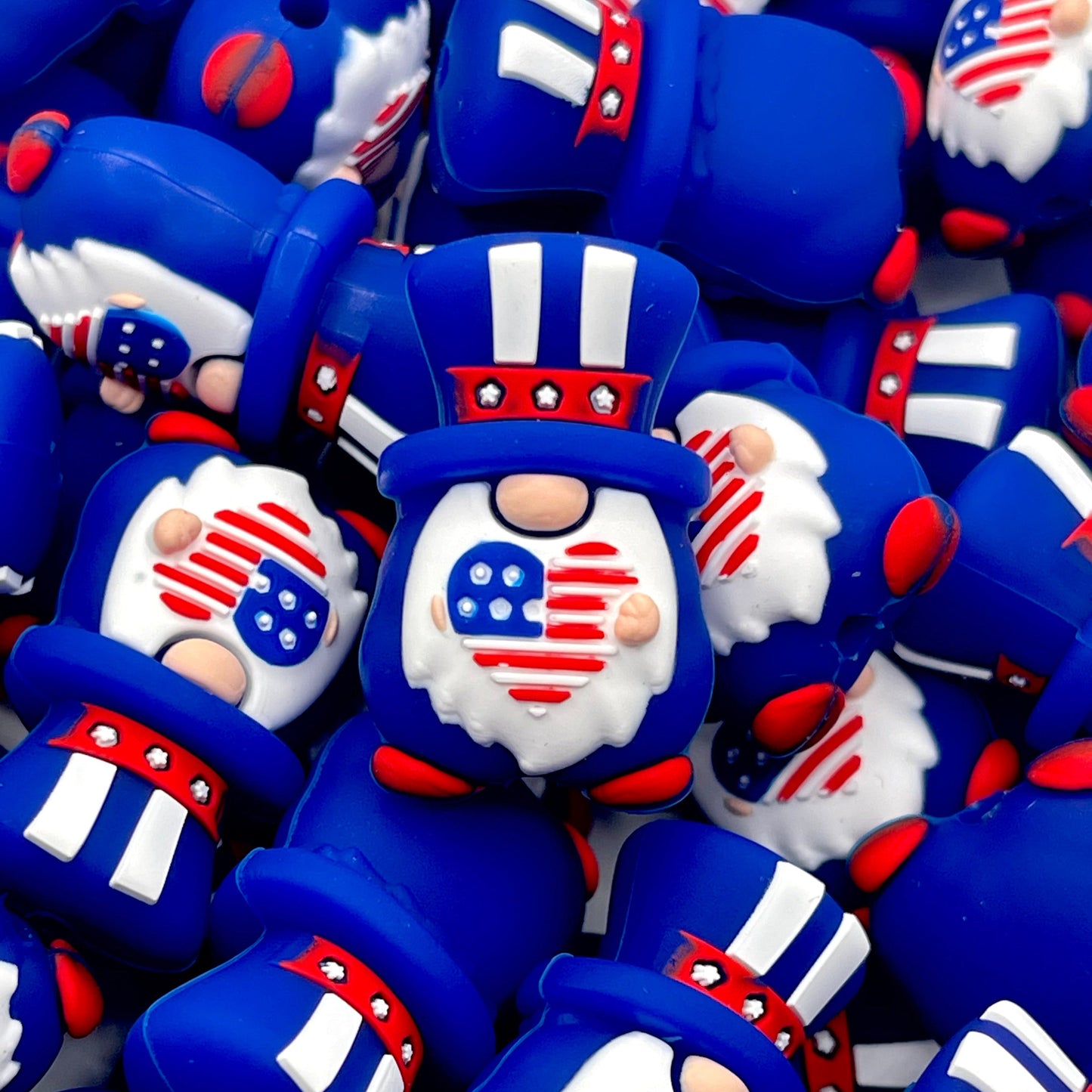 America Gnome 3D Silicone Focal Beads