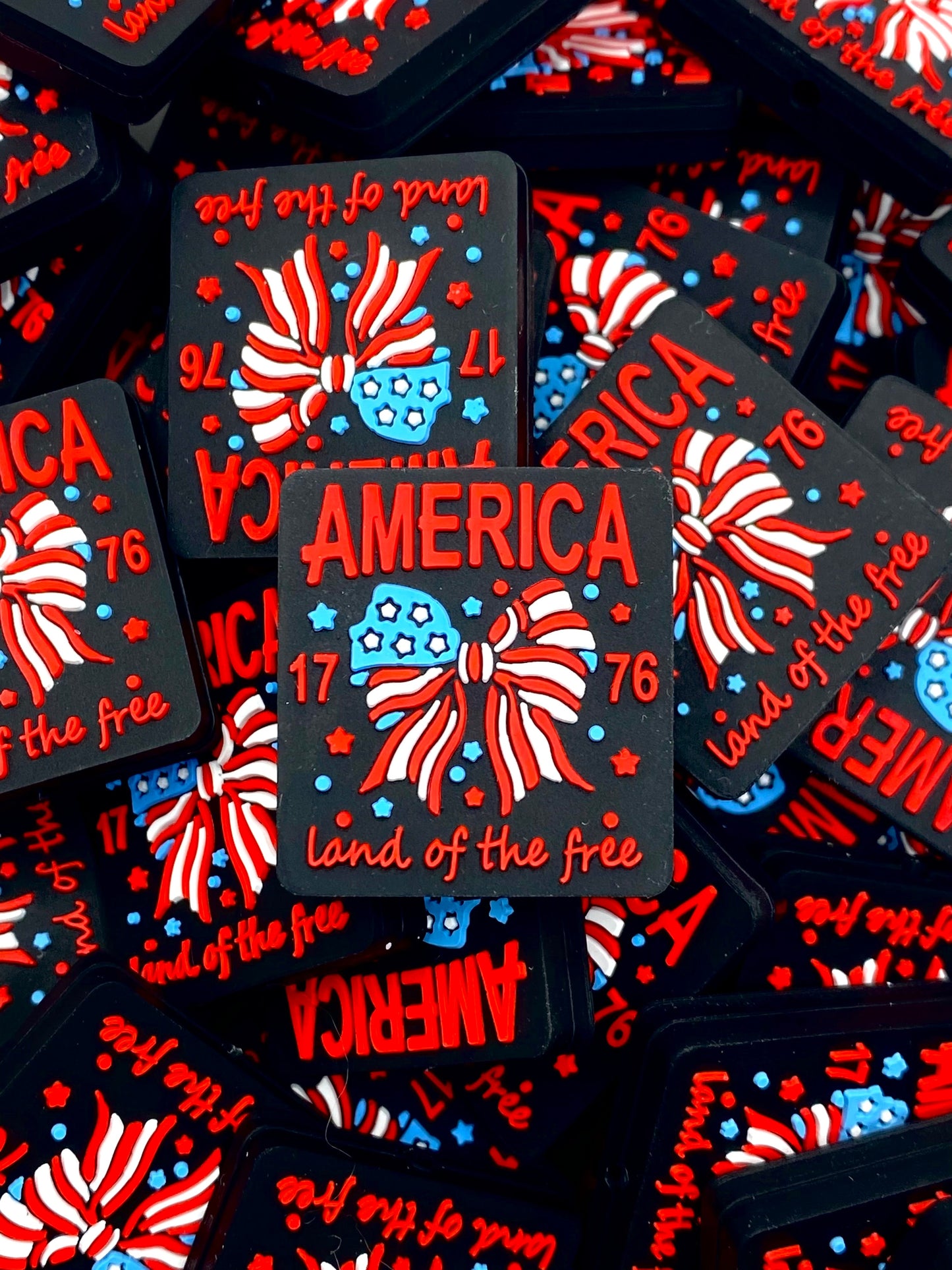 America 1776 Silicone Focal Beads