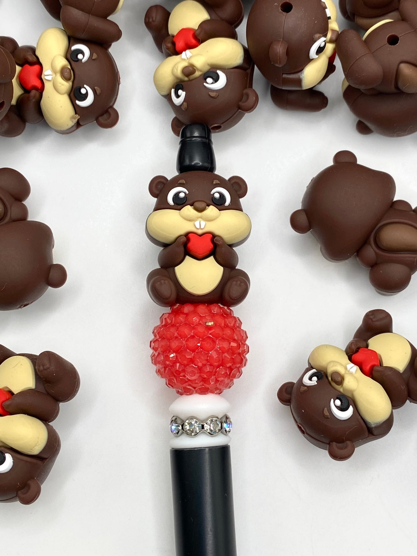 A Clean Beaver Always Gets More Wood 3D Silicone Focal Beads
