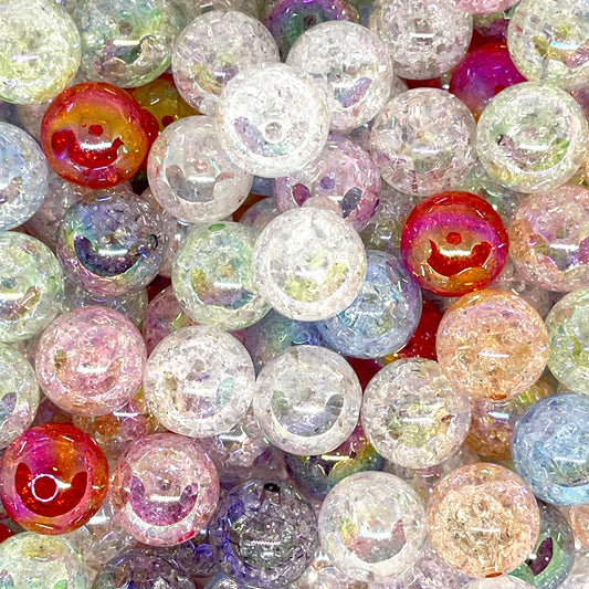 Crackle Round Ball Acrylic Beads