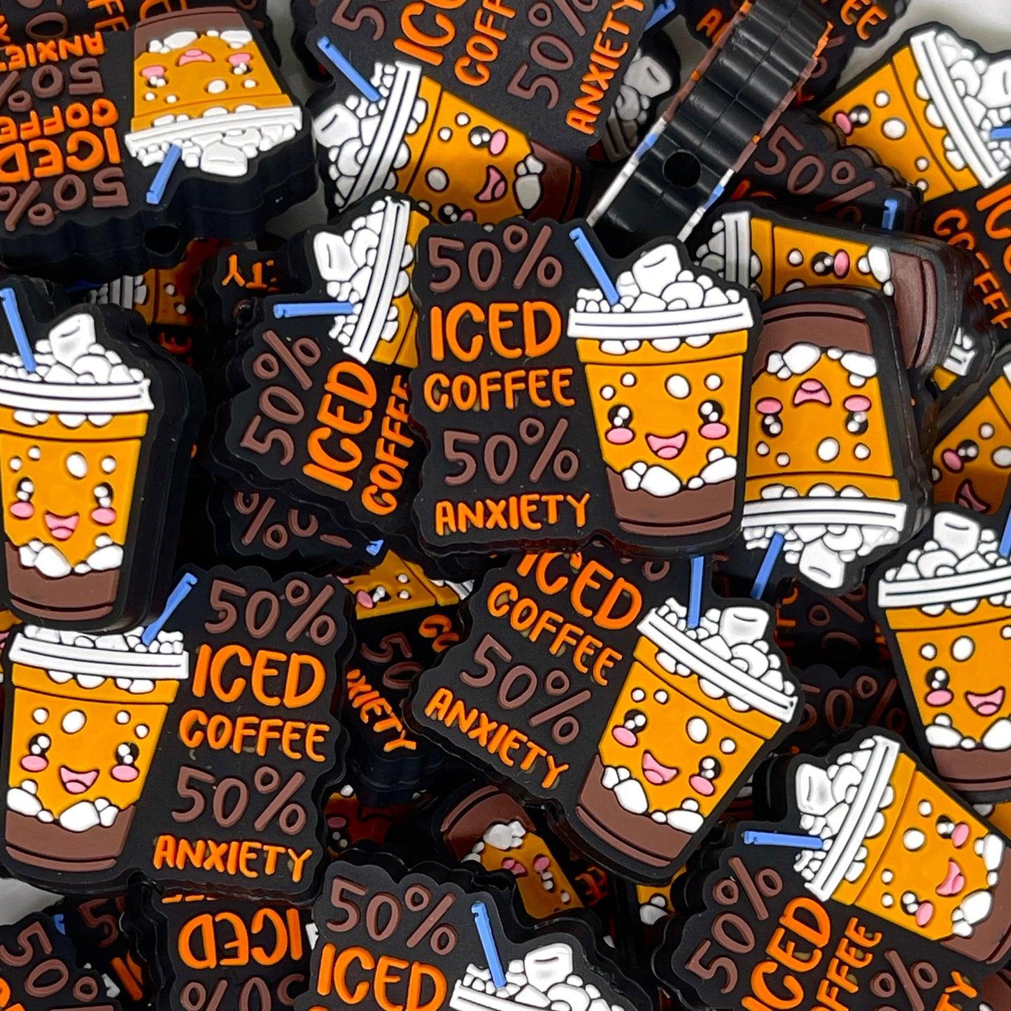 50% Iced Coffee 50% Anxiety Focal Beads