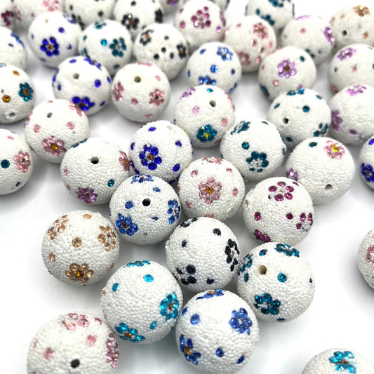 Delicate Snow Flower Fancy Acrylic Beads